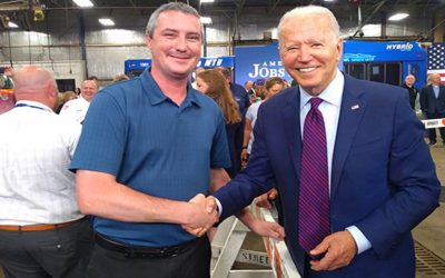 Machinists Union Member Meets President Biden