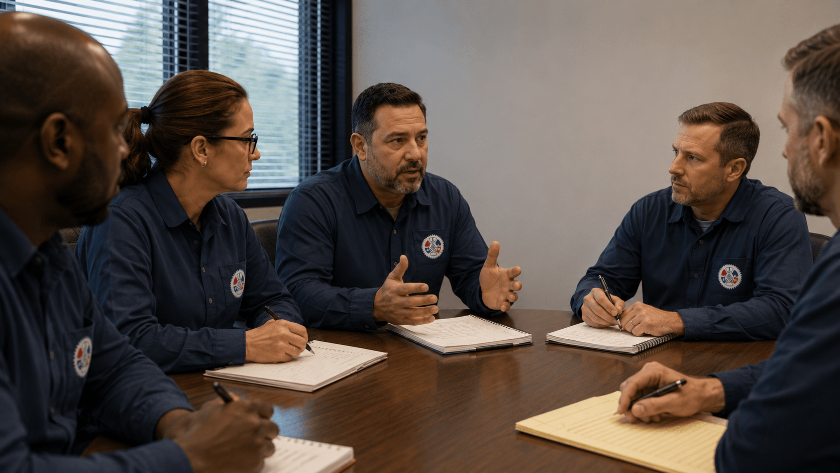 Negotiating Committee meeting at the bargaining table
